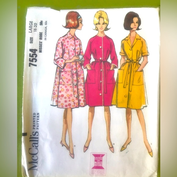 McCalls Other - Vintage McCalls 7554 Robe Pattern uncut